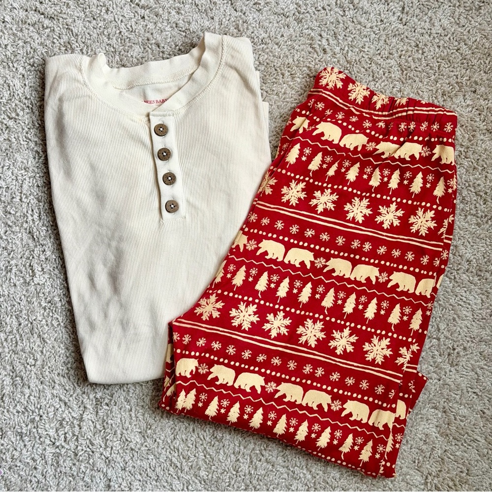 Men’s Burts Bees Baby Family Christmas Pajamas Size Medium